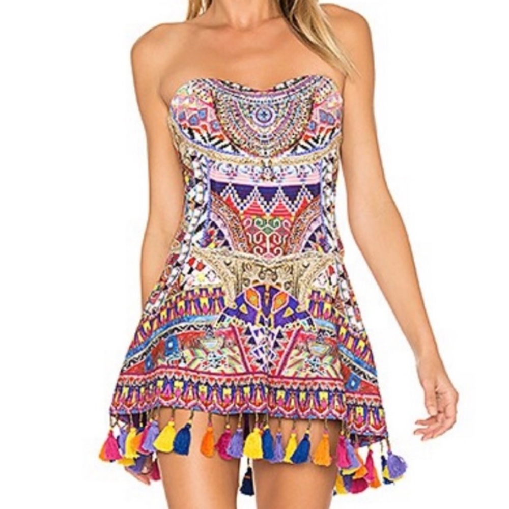 NWOT CAMIILLA DREAM WEAVERS STRAPLESS mini DRESS SOLD OUT